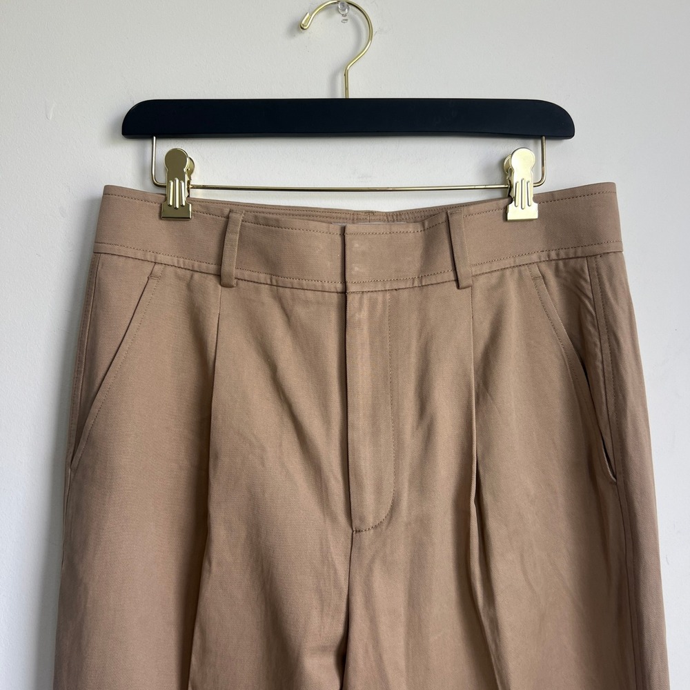 Everlane Womens The Way-High Drape Pant Khaki Tan Pleated Tapered Trousers 10 - Picture 3 of 9